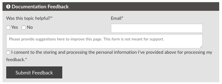 Documentation Feedback Form