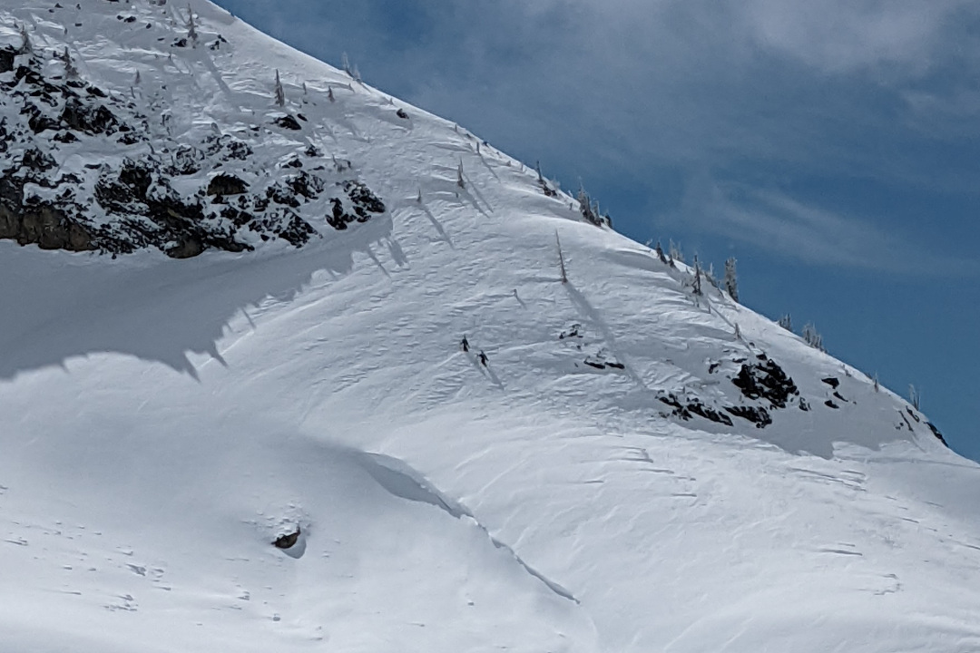 Boot packing up to Maple Leaf Couloir