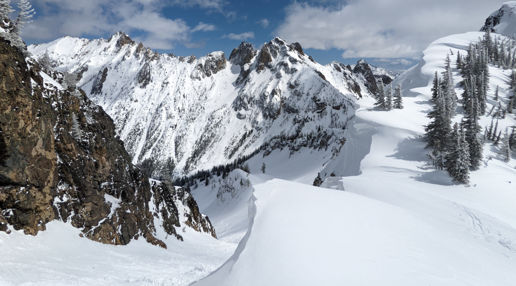 Looking out from the saddle below Pica Peak